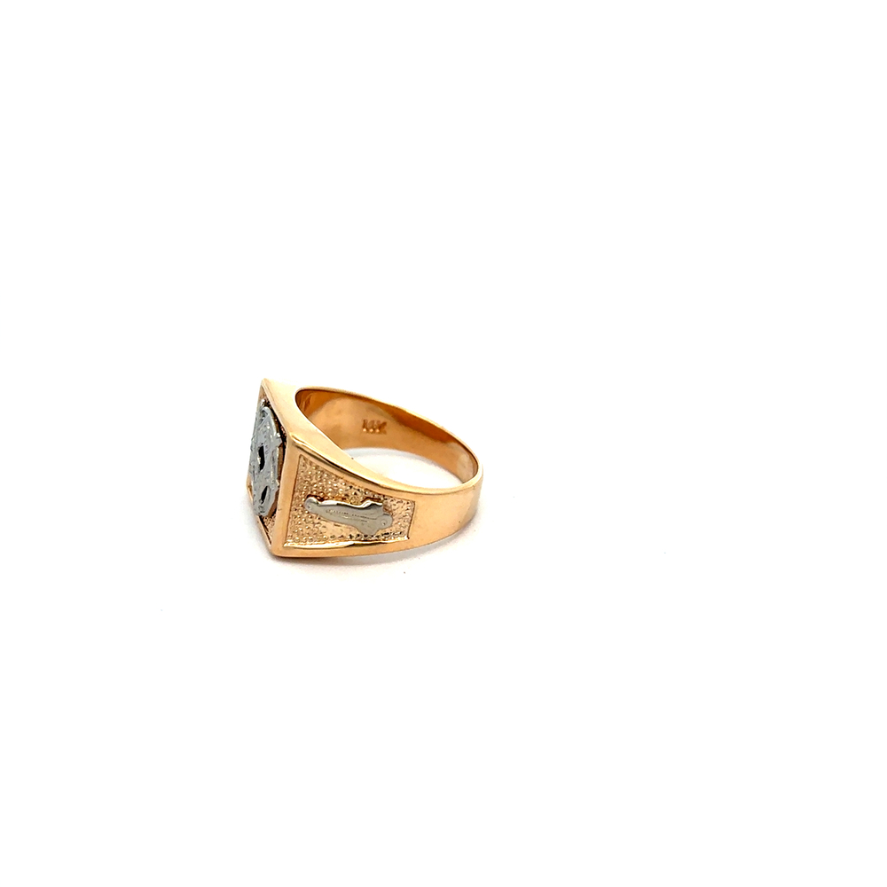 14kt Yellow Gold Masonic Ring Sterling Knight Jewelry Pawn