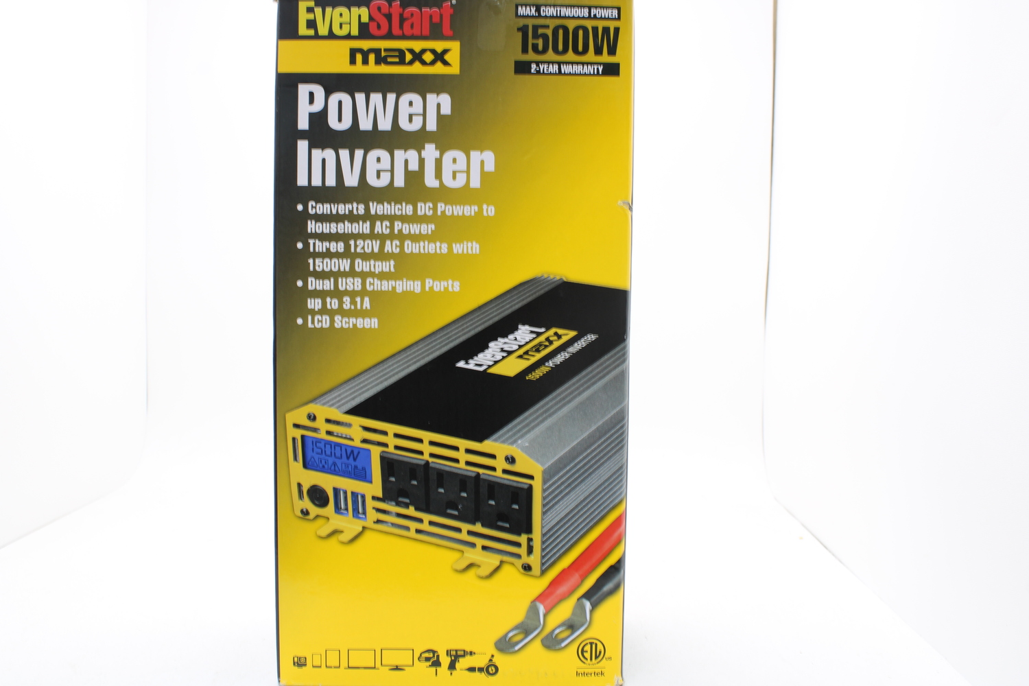 EverStart Maxx Power Inverter 1500W LCD Screen PC1500E Sterling