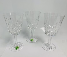 3 Waterford Lismore Lead Crystal Water Goblets 7 Tall