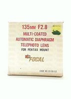 Focal f2.8 135 mm Telephoto Multi-Coated Lens Pentax Mount Hoya 58mm UV Filter