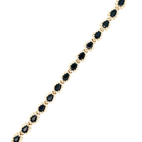 14kt Yellow Gold 7" 2ct tw Diamond & Sapphire Bracelet 