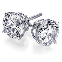  14kt WG .86ct tw Diamond Stud Earrings