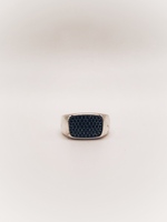 David Yurman Wide Pave Black Diamonds Signet Men's Ring
