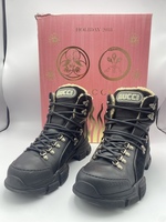 Authentic Gucci Flashtrek High-Top Sneaker Boots Size (8 US) -Black