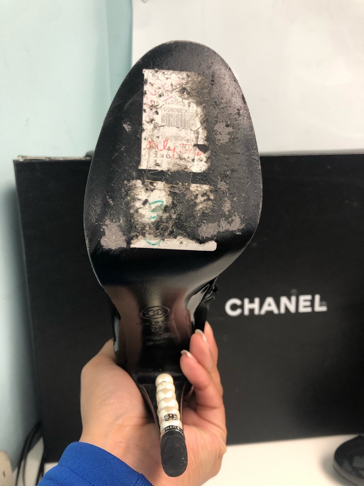 Chanel Black OTK Over Knee Stretch Boots PEARLS Hidden