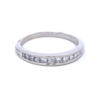 14kt White Gold .75ct tw Princess Cut Diamond Band Size 10.5