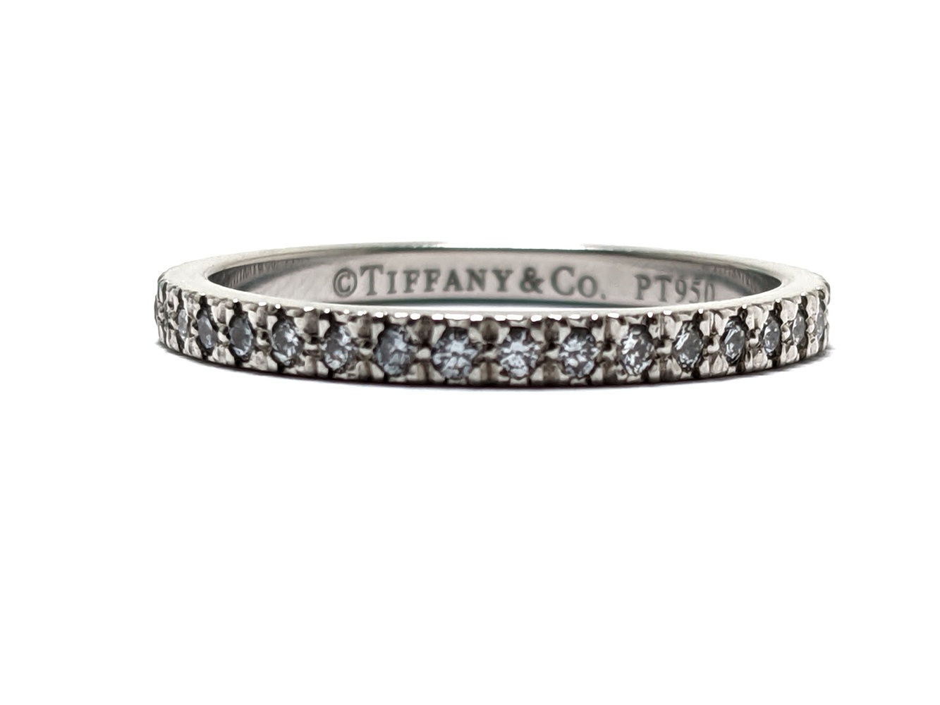  Platinum Tiffany & Co .40ct tw Diamond Eternity Band Size 7