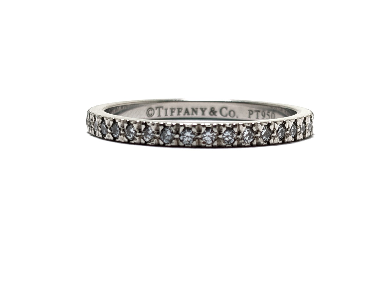  Platinum Tiffany & Co .40ct tw Diamond Eternity Band Size 7