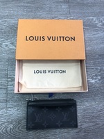  Louis Vuitton Coin Card Holder Monogram Eclipse Taiga Black