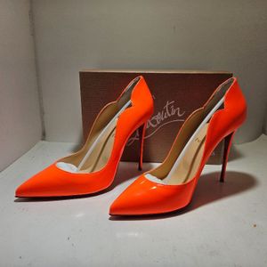 Christian Louboutin Hot Chick 100 Orange Neon  – Size 42