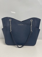 Michael Kors OA-2110 Blue Jet Set Large Saffiano Leather Tote Bag