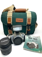 canon rebel2000 eos (1999)  w/ Retro Canon Camera Bag Organizer Green Pockets 