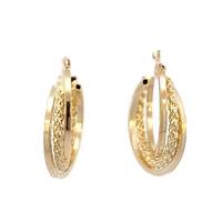  14kt Yellow Gold Rope Hoops