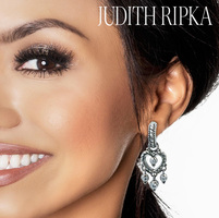  Judith Ripka Sterling Silver Heart Chandelier Charms Earrings