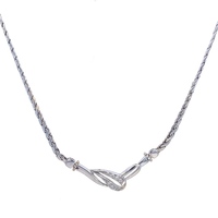  18kt White Gold 17" Necklace with CZ's