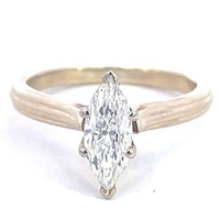  14kt Yellow Gold Solitaire Ring (1.20CT Marquise Diamond I1 H)