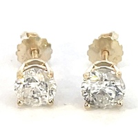  14kt Yellow Gold 1.00ct tw Diamond Stud Earrings with Screw Backs