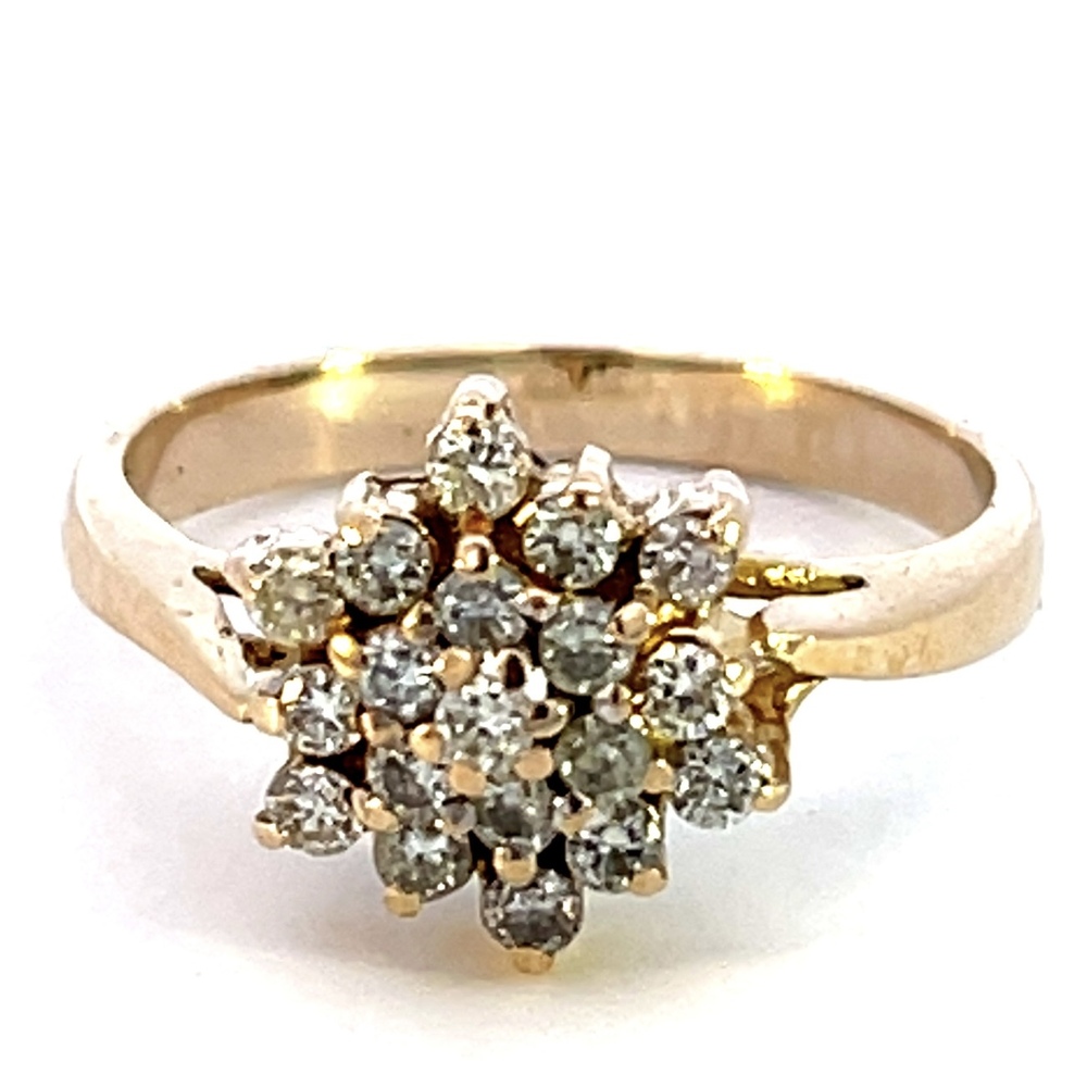  14kt Yellow Gold .50ct tw Diamond Cluster Ring