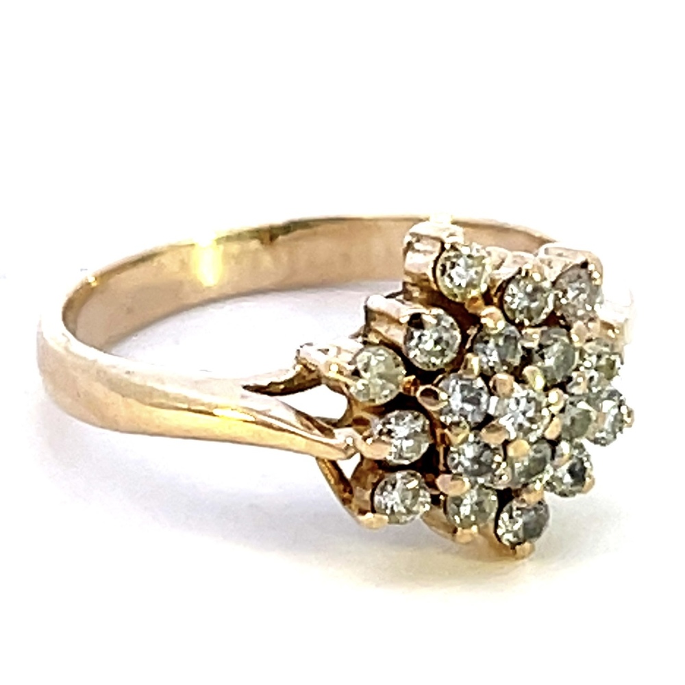  14kt Yellow Gold .50ct tw Diamond Cluster Ring