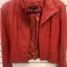 Siena Studio Red Leather Zip-up Blazer Jacket Size 6