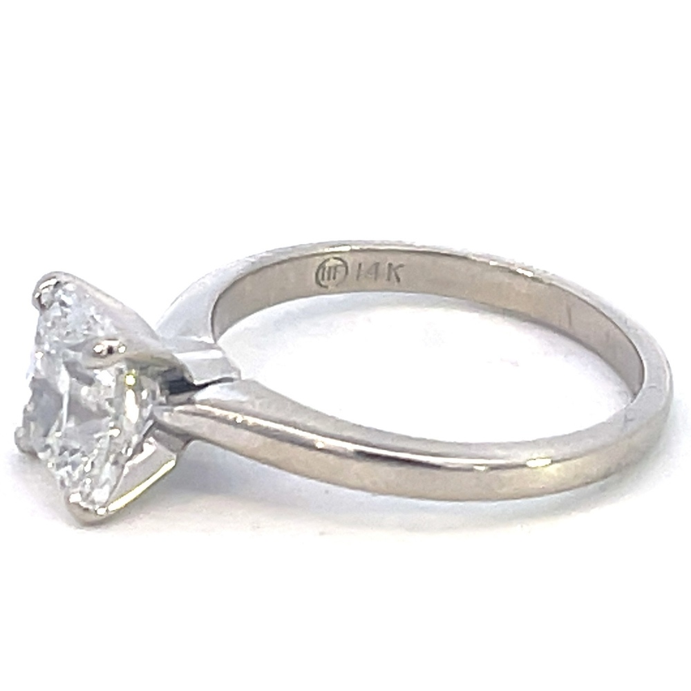 14KT White Gold Solitaire Ring (2.02ct Cushion Cut H VS1)