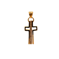 18kt Yellow Gold .20ct tw Diamond Cross Pendant 