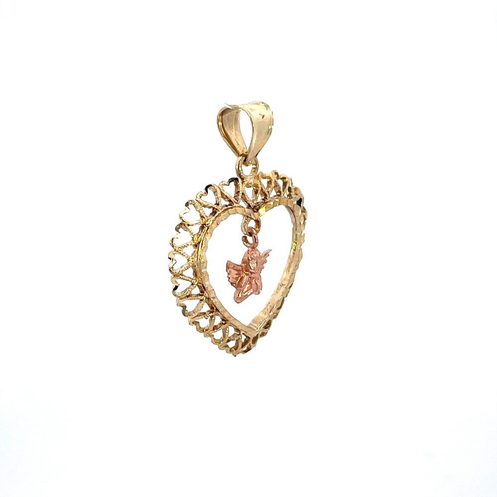  14kt Yellow Gold Heart with Angel