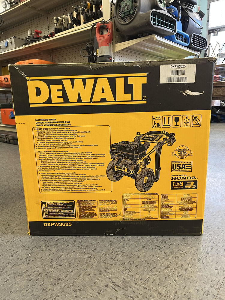 Dewalt DXPW3625 3600 PSI 2.5 Gpm Gas Cold Water Professional Pressure