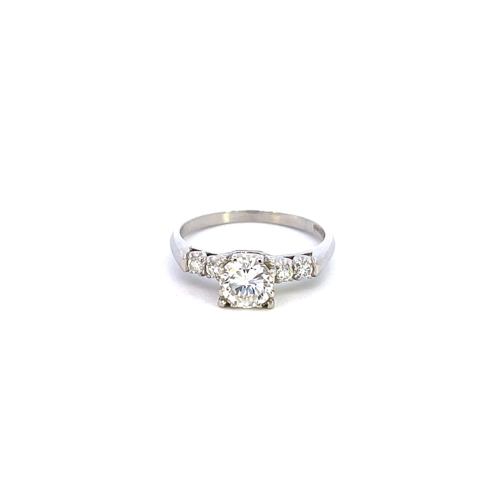  Platinum .16ct tw Diamond Engagement Ring (1.00ct Center Diamond SI2 H)
