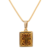 22kt Yellow Gold 18" Chain With 21kt Cross Pendant