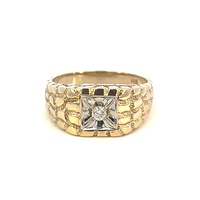  10kt Two Tone .06ct Diamond Nugget Ring 