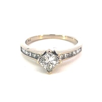  14kt White Gold .30ct tw Diamond Engagement Ring (.80ct Center Diamond SI1 H)