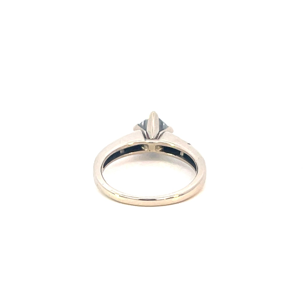  14kt White Gold .30ct tw Diamond Engagement Ring (.80ct Center Diamond SI1 H)