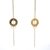  14kt Yellow Gold Dangling Pearl Earrings  