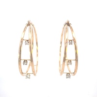  14kt Yellow Gold .92ct tw Diamond Hoop Earrings