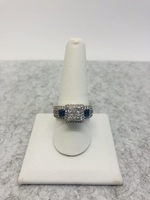 Women's Diamond & Sapphire Ring 1.50ct tw  6.80gms 14kt WG - Pre-Owned 