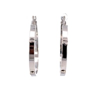 14kt White Gold 32mm Hoop Earrings 