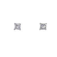 14kt White Gold .80ct tw Princess Cut Diamond Studs with Screw Backs