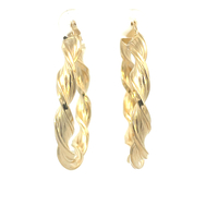 14kt Yellow Gold 40mm Twist Hoop Earrings