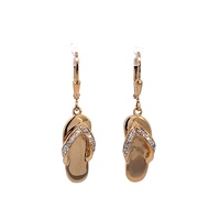  Sterling Yellow Gold Plated CZ Beach Sandals 