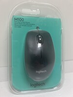 Logitech M100 Corded Mouse  Wired USB Mouse- Black