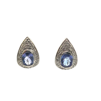 14kt White Gold .25ct Diamond & Tanzanite Earrings