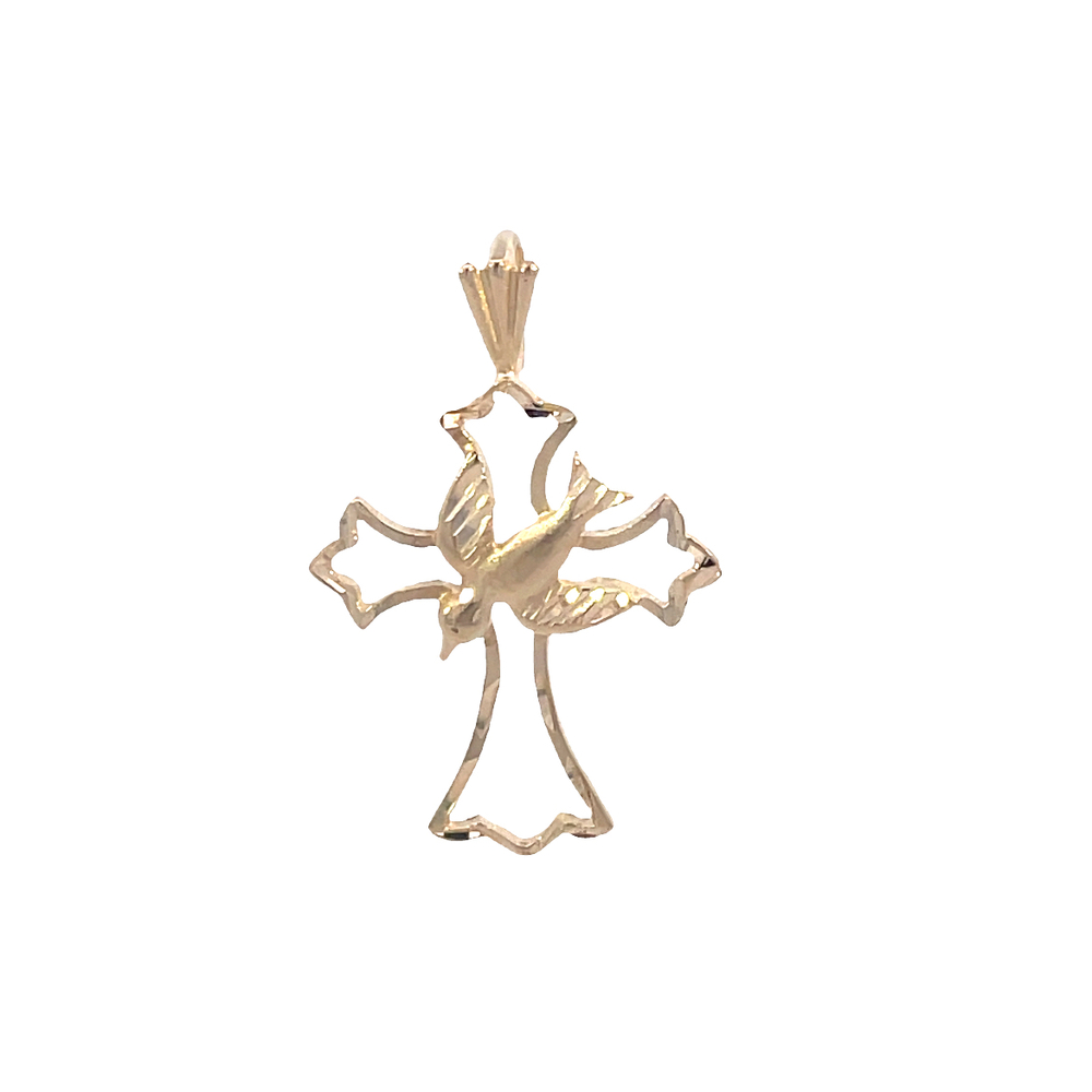 14kt Yellow Gold Cross With Dove