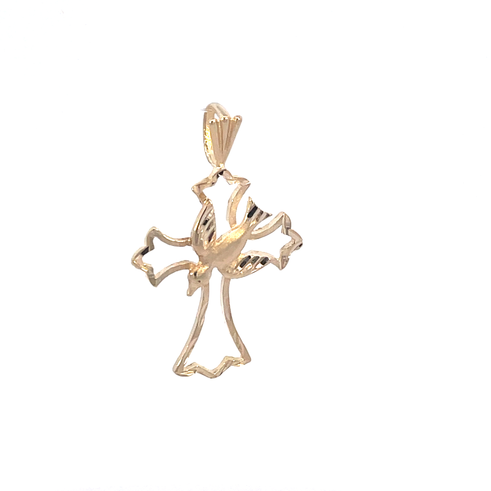 14kt Yellow Gold Cross With Dove