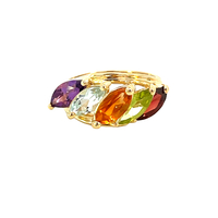 14kt Yellow Gold Multi Color Ring Size 6