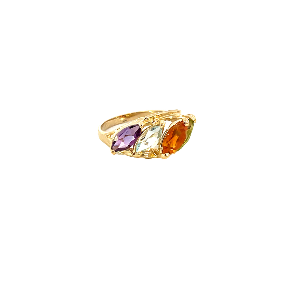  14kt Yellow Gold Multi Color Ring Size 6
