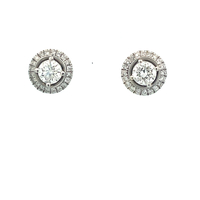  14kt White Gold .75ct tw Diamond Halo Stud Earrings