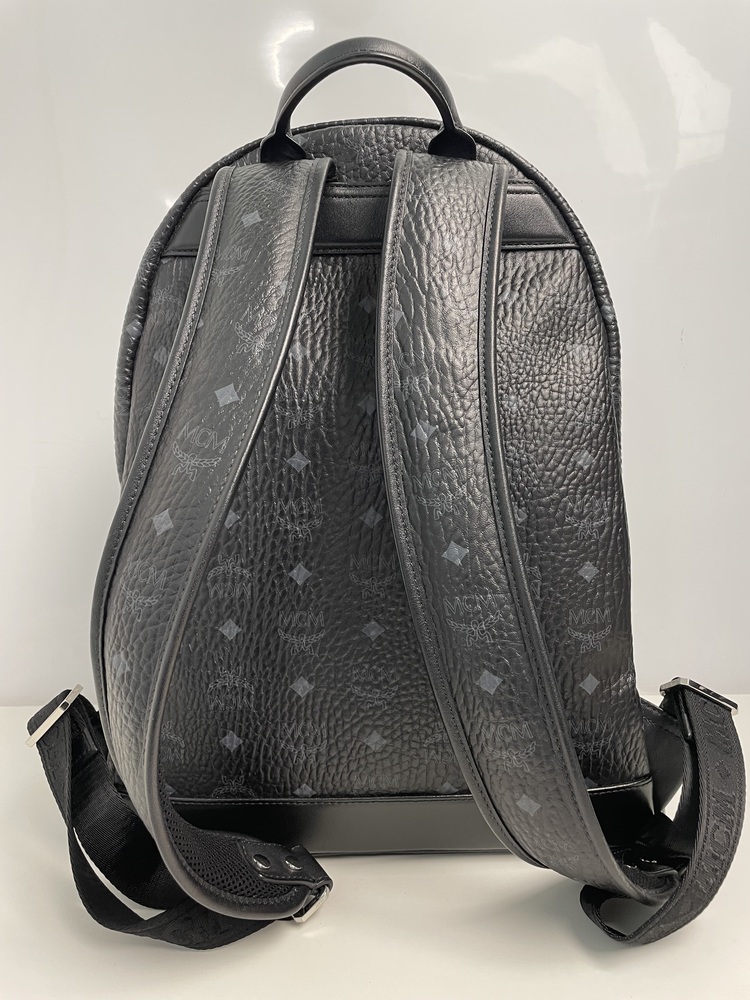 Leather backpack MCM Silver in Leather - 25011475