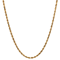 10kt Yellow Gold 26" 2mm Adjustable Hollow Rope Chain 