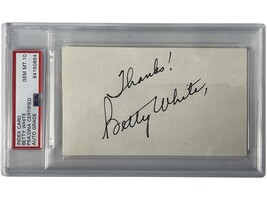 Betty White Signed Autographed 5x3 Index Card PSA Certified